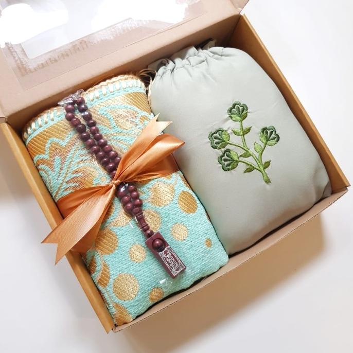 [BARMU] PAKET MUKENA DAN SAJADAH TURKI PACKING BOX KADO GURU HADIAH