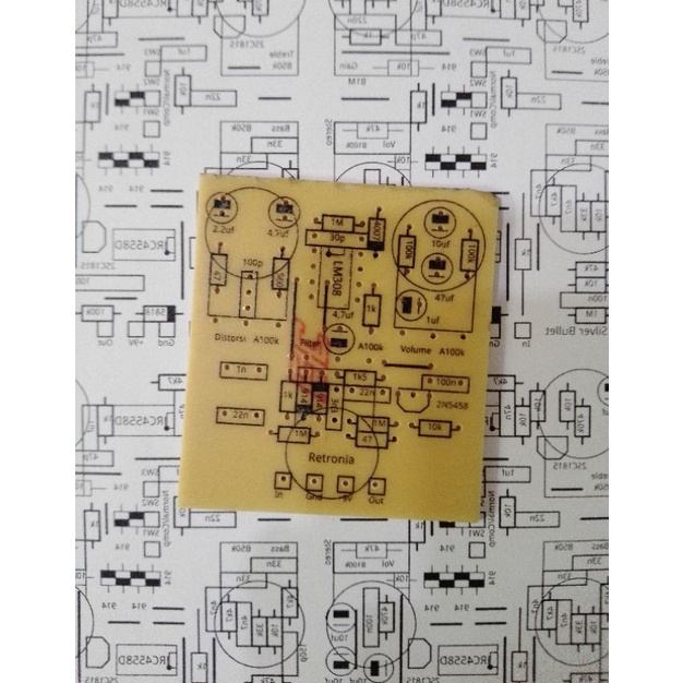 PCB EFEK GITAR DISTORSI RETRONIA