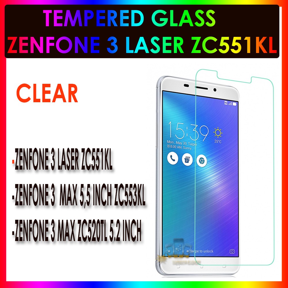 TEMPERED GLASS ZENFONE 3 LASER ZC551KL 3 MAX 5.5 INCH ZC553KL ZC520TL 5.2 INCH ANTI GORES KACA