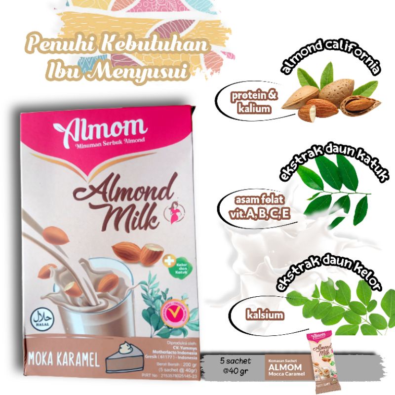 Almom Lemom Kukimond Premium Plain ASI Booster Ibu Menyusui Almond Milk Bubuk Susu Almon