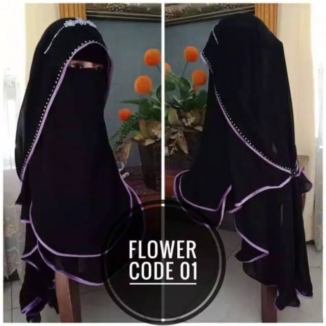 Niqab Butterfly manik/Purdah 2 layer Bisban Warna/Niqob Sifon