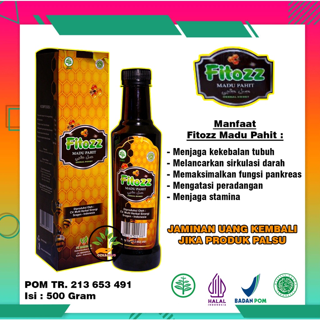 

Fitozz Madu Pahit / Madu Pahit Fitozz / Madu Fitozz Kemasan 500 Gram BPOM
