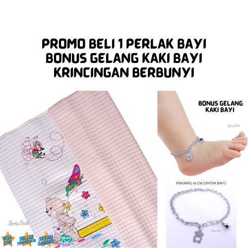 PROMO Gratis Gelang kaki Krincingan Berbunyi Bayi Baja Putih 16 Cm Perlak Bayi Alas Ompol Tidur Bayi Empuk Anti Air Waterproof Perlak Murah Ukuran 65x55 Cm Aneka Warna - Lovelybutik