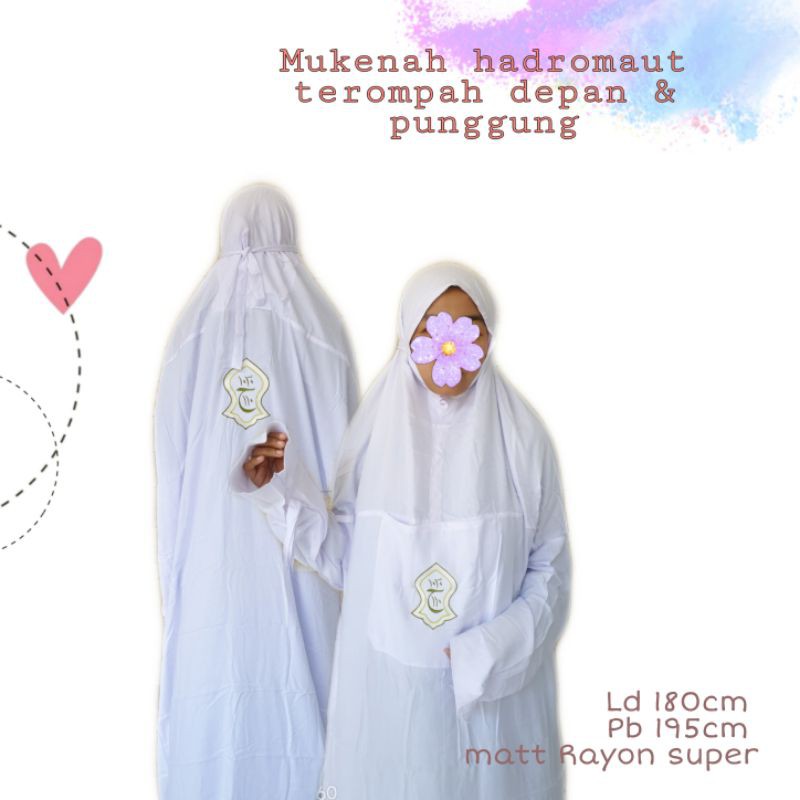 Mukenah hadromaut terompah depan &amp; punggung