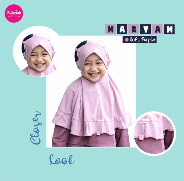 Babyjab Maryam Jilbab Anak Lucu - Baby Jab Hijab Bergo Bayi 0 1 2 3 4 5 6 7 Tahun