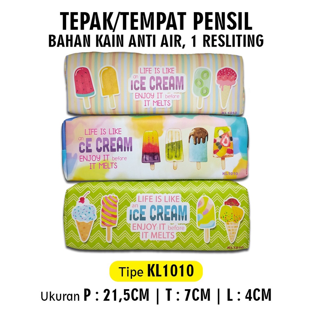 

AS888 - KOTAK PENSIL RESLETING / KOTAK PENSIL POUCH / MOTIF ICE CREAM KL1010