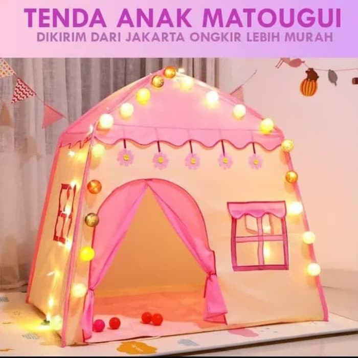 PROMO Tenda Anak MOdel Rumah KIDS Camping Princess PINK RS66 Tenda Bermain Princess Castle Indoor Outdoor