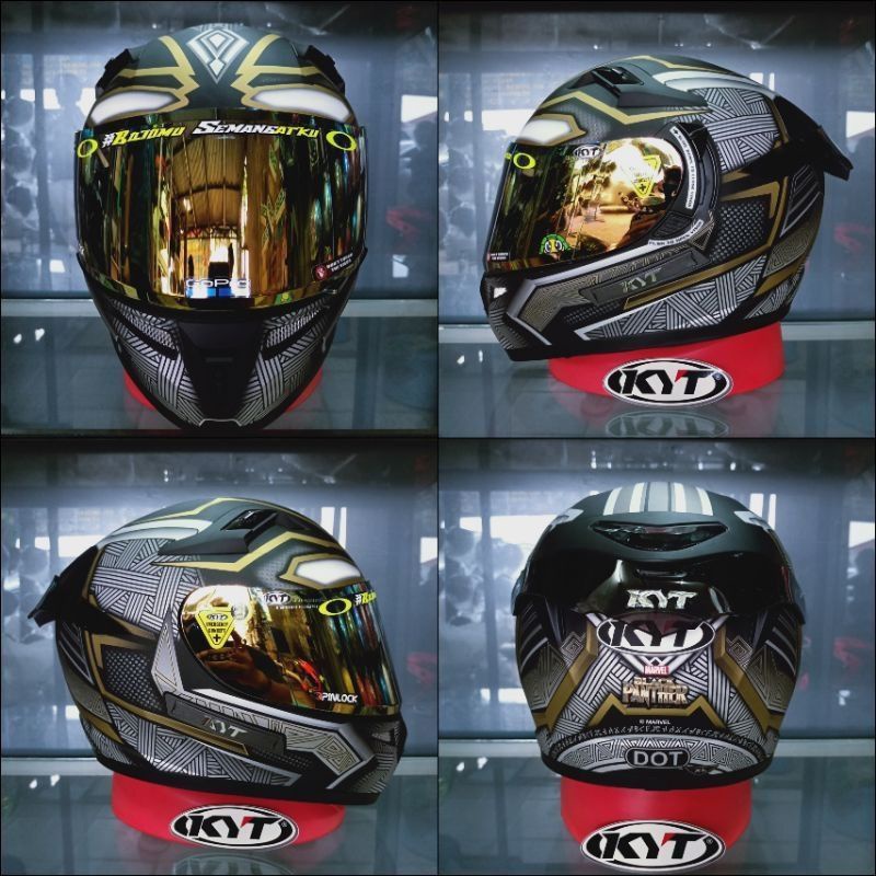 KYT HELM K2 RIDER MOTIF BLACK PANTHER -PAKET GANTENG