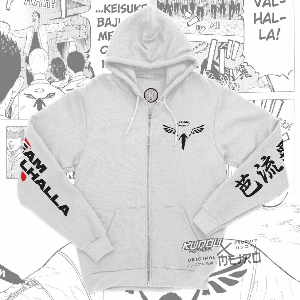 TOKYO REVENGERS VALHALLA ANIME Hoodie Jaket Sweater TOKYO MANJI GANG MANJIRO/JAKET VALHALLA TEAM WALHALLA ZIPPER RESLETING S M L XL XXL