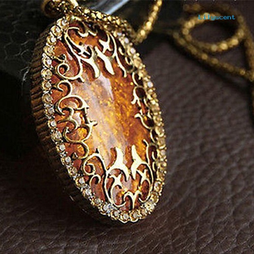 Kalung Rantai Panjang Liontin Model Hollow Gaya Vintage Untuk Wanita