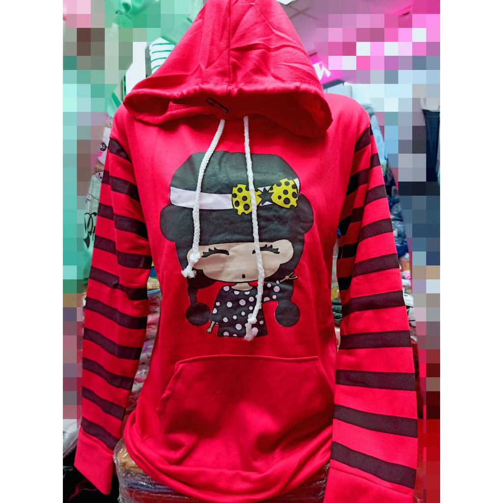 LEANA58 SWEATER HOODIE WANITA MOTIF RANDOM