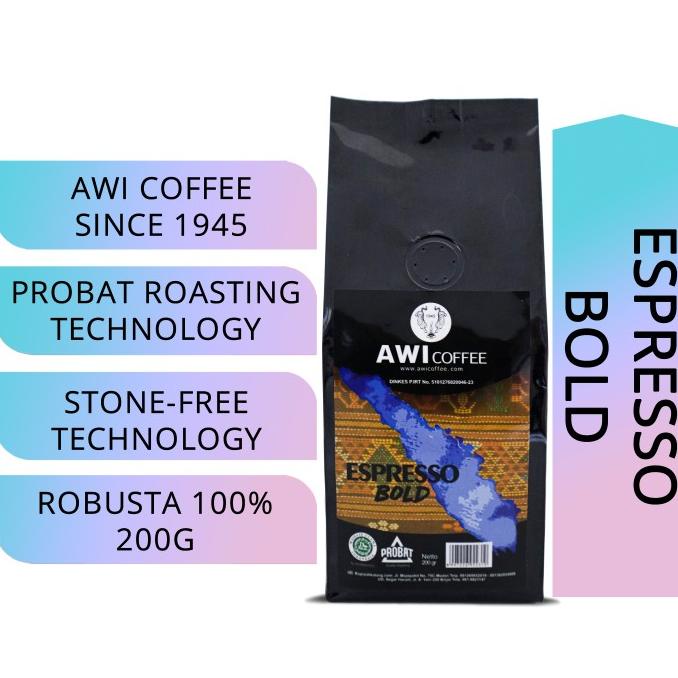 

Awi Coffee Sidikalang Espresso Bold 200 gr Biji/Bubuk |Arabika Robusta