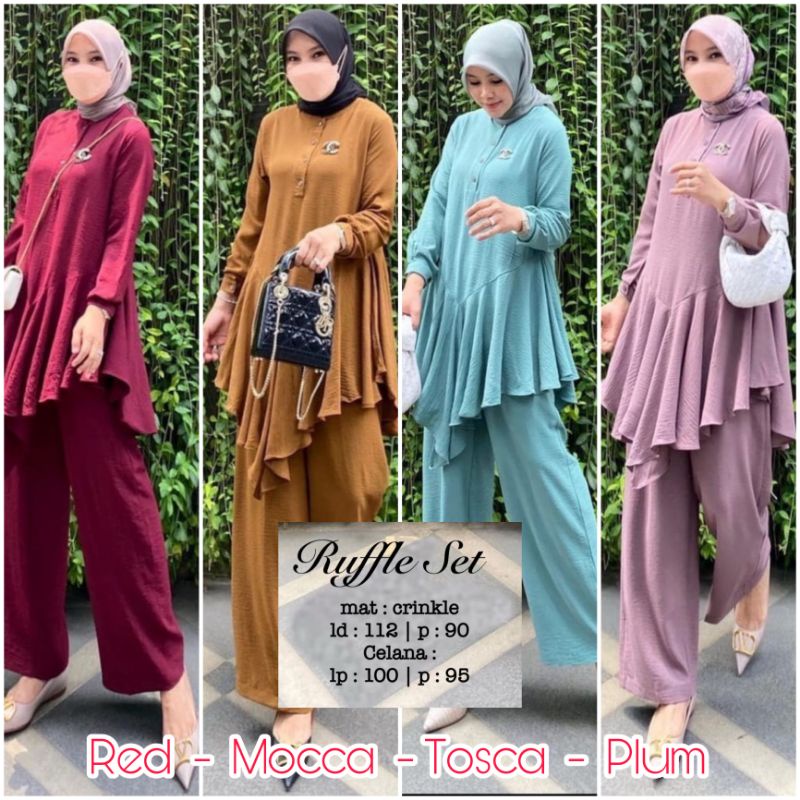 RUFFLE SET BY EMIRATE (100% REAL PICT BERLABEL EMIRATE)