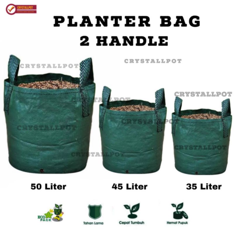 planter bag eco pack 35 liter 2 handle untuk pot tanaman - PLANTER BAG 35 LITER