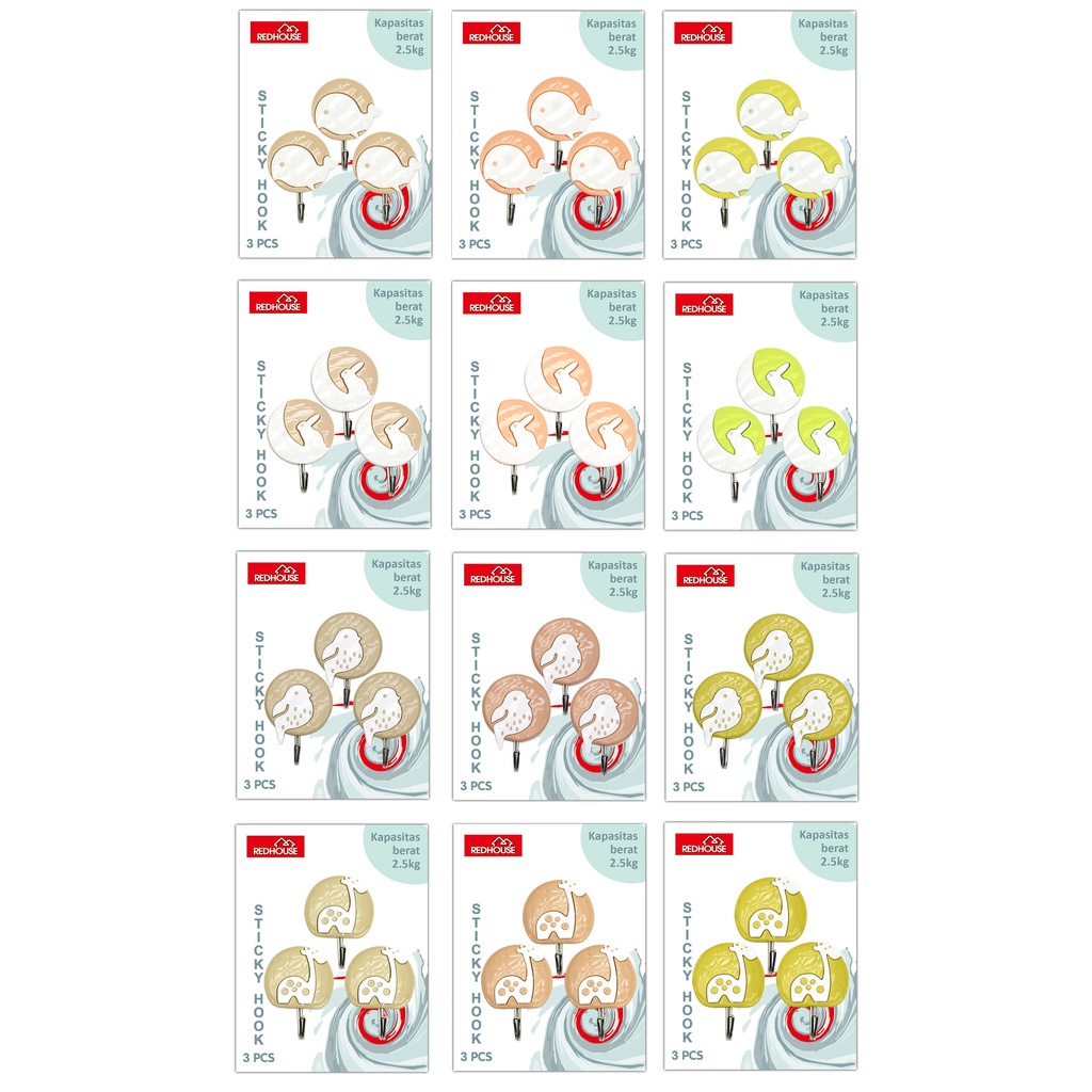 RED HOUSE Gantungan Tempel Jerapah Magic Hook Tempel Ajaib Kait Tempel Kamar Mandi