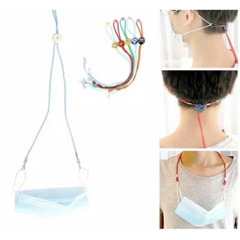 Strap Masker 2in1 dewasa dan anak / Tali kalung Masker rantai Korea/ Konektor Hijab pasmina headloop