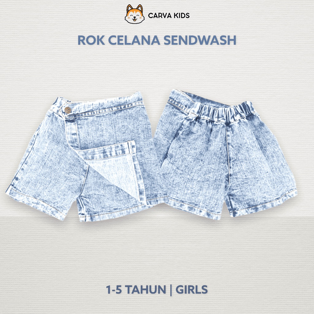 CELANA ROK CARVA JEANS ANAK SENDWASH ICEWASH PEREMPUAN BAYI IMUT LUCU BEST SELLER TERMURAH