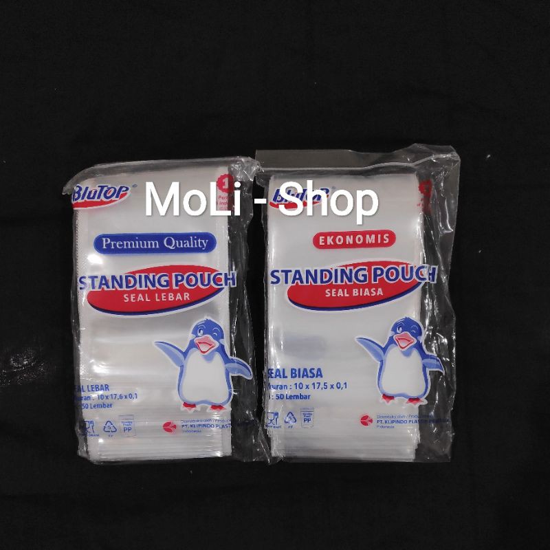 Plastik Standing Pouch/Zipper, Kantong plastik Berdiri uk 10x17,6 cm