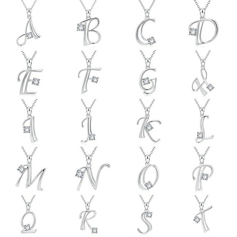 Liontin Huruf + kalung perak / silver s925