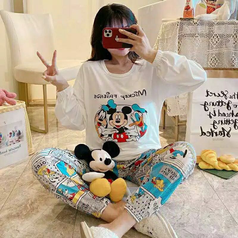 setelan PP import Mickey white