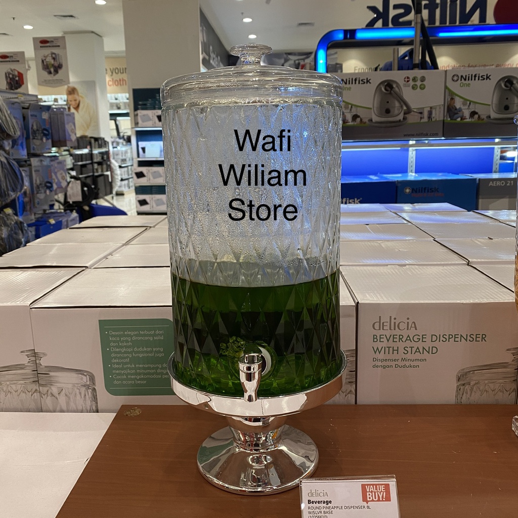 Delicia Dispenser Pineapple kaca Jus Juice 8 Liter / Beverage Glass