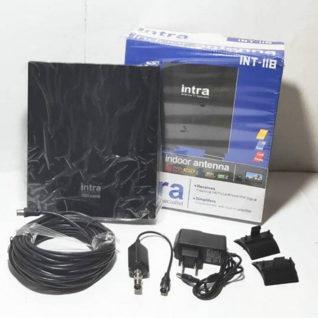 Antena Intra Int-119 bisa 2 tv Digital Outdoor dan Indoor TV LCD LED INT-118 118 119 untuk STB TV Receiver Free KAbel 10 meter