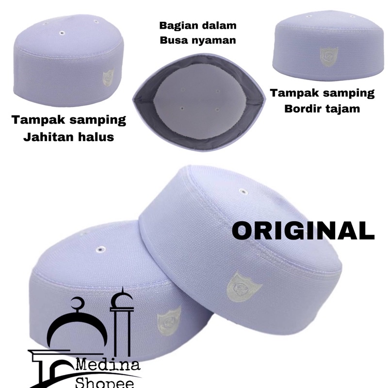 Kopyah/Peci Malaysia Original bordir putih