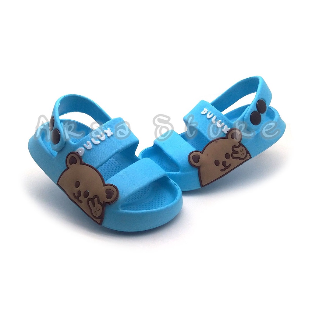 Sandal Lucu Anak Laki - Laki Tali Belakang Umur 1 2 3 4 Tahun  / Sendal Anak Cowok Motif Bear Beruang Terbaru