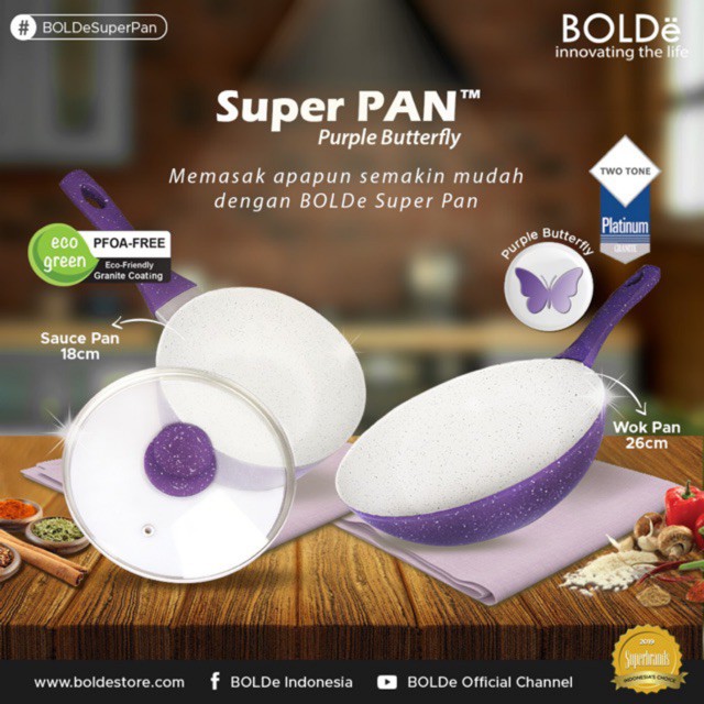 SUPER PAN GRANITE CERAMIC / PANCI SET WHITE PURPLE BOLDE ORIGINAL ( ORI )100% ( TERMURAH ! )