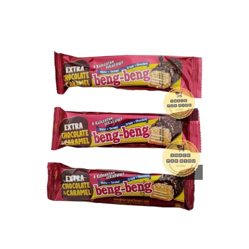 

BENG BENG WAFER CHOCOLATTE 25GR/Beng Beng Extra Chocolate & Caramel Crispy Wafer - Netto 1 bks x 25 gr