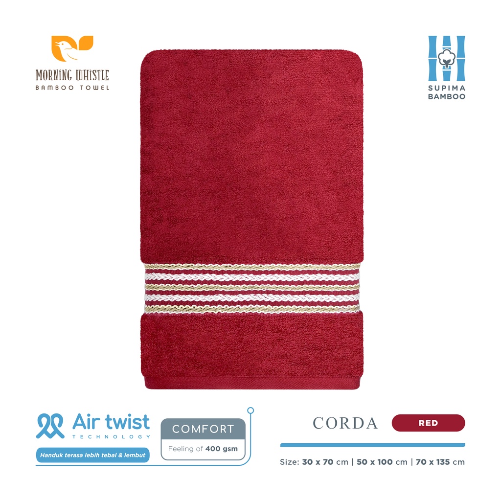 MWB Handuk Mandi Dewasa Morning Whistle Bamboo CORDA / Handuk Mandi / Handuk Travel / Sport Towel