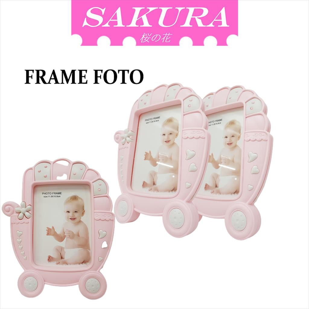 SAKURA Frame Foto/ Figura Foto / Bingkai Foto Bentuk Stroler Bayi 025