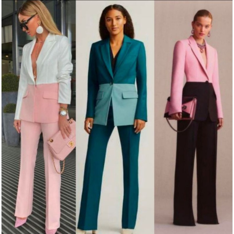 tag labeli 2tone blazer set