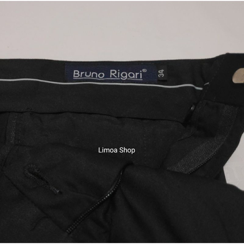 Celana Kerja Pria Formal Hitam Slim Fit BRUNO RIGARI BR 01