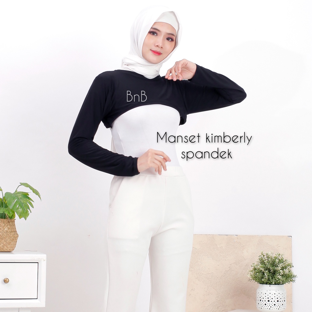 Manset Kimberly Hansock Spandek Jersey Manset Sambung Balero Baju Manset Lengan Panjang Terbaru Size Fit XL Seri Hitam-hitam