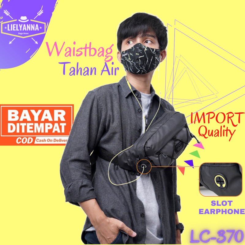 Tas Selempang Dada Waistbag Waist Bag Pria Waterproof Slempang Kulit Tnf Cowo Distro Import Lc-370