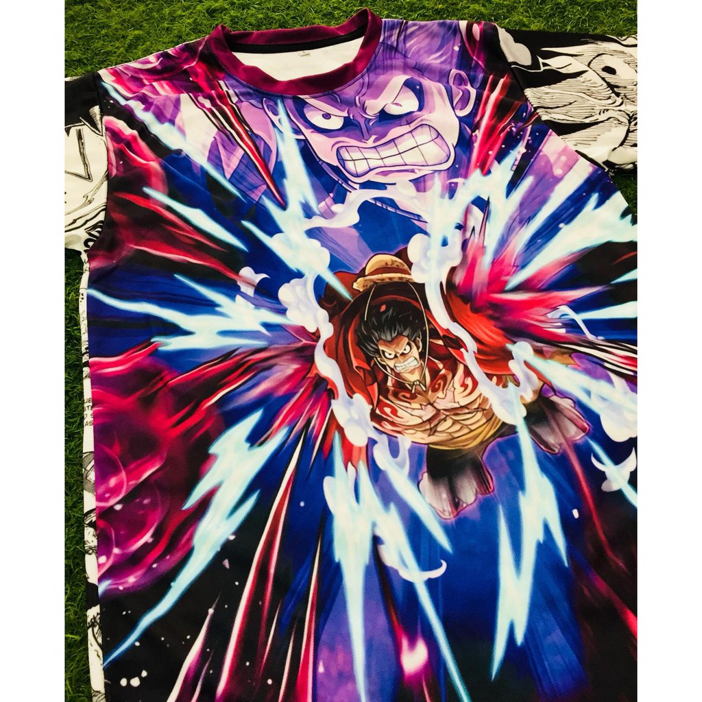 Tshirt Luffy Gear Bounce Man fullprint Anime One Piece Manga Character