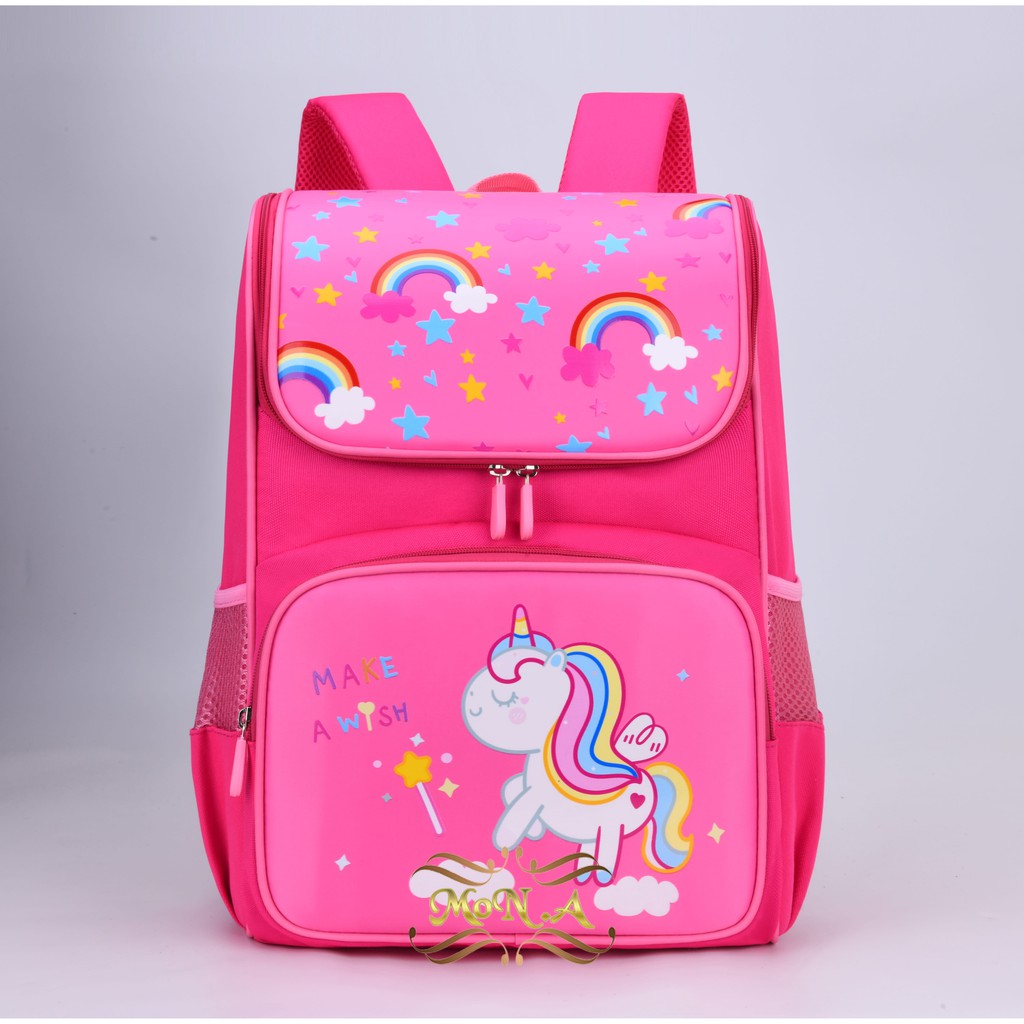 [MONA] 2 IN 1 Tas Ransel Motif Kucing untuk Perempuan + Tempat Pensil - Kualitas Import Premium -M0173