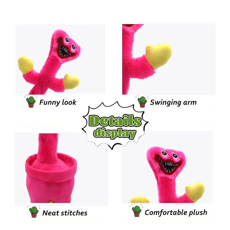 Game Poppy Playtime Stuffed Toys Huggy Wuggy Dancing Speaking Cactus Interactive Dance Plush Toy Dolls Gift