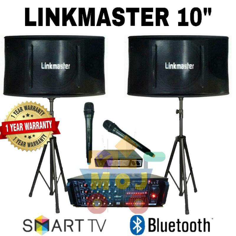 Paket karaoke linkmaster 10 inch bluetooth dat sound system smart tv