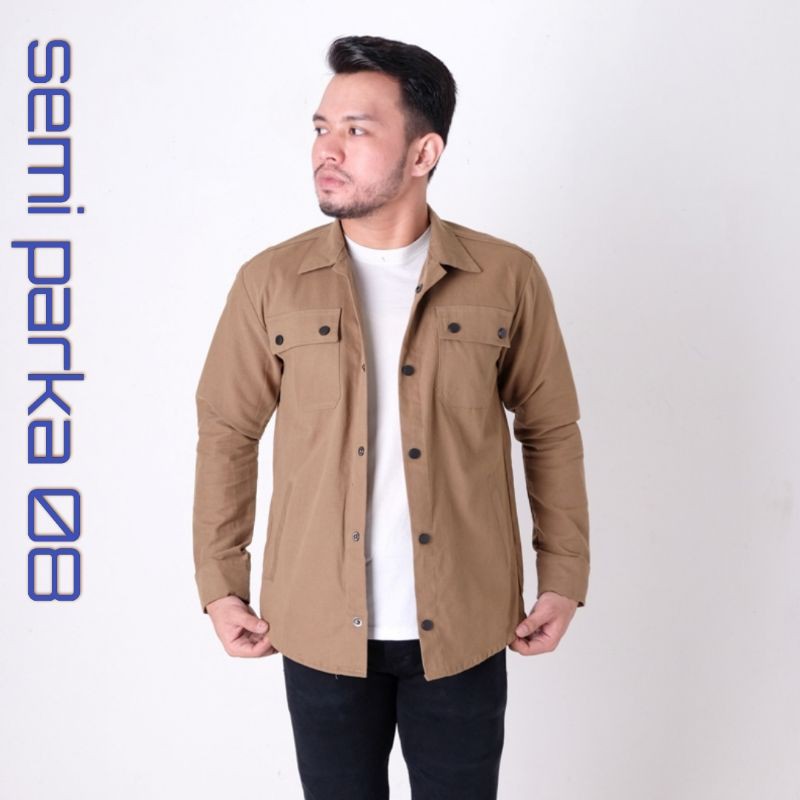 JAKET SEMI PARKA KHAKI We-Wolv [MV930]JAKET SEMI PARKA PRIA/JAKET SEMI PARKA COWOK/KEMEJA PARKA