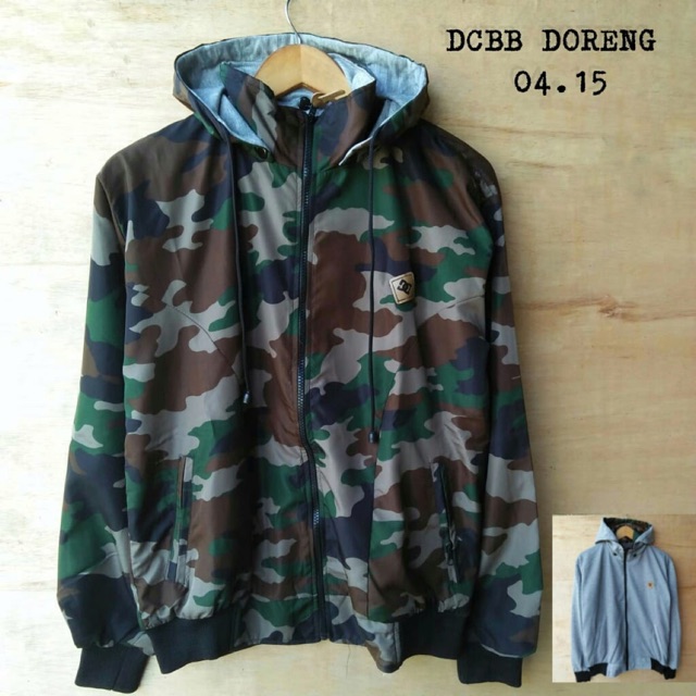 PROMO JAKET DC BOLAK BALIK MOTIF DORENG/ARMY/TNI