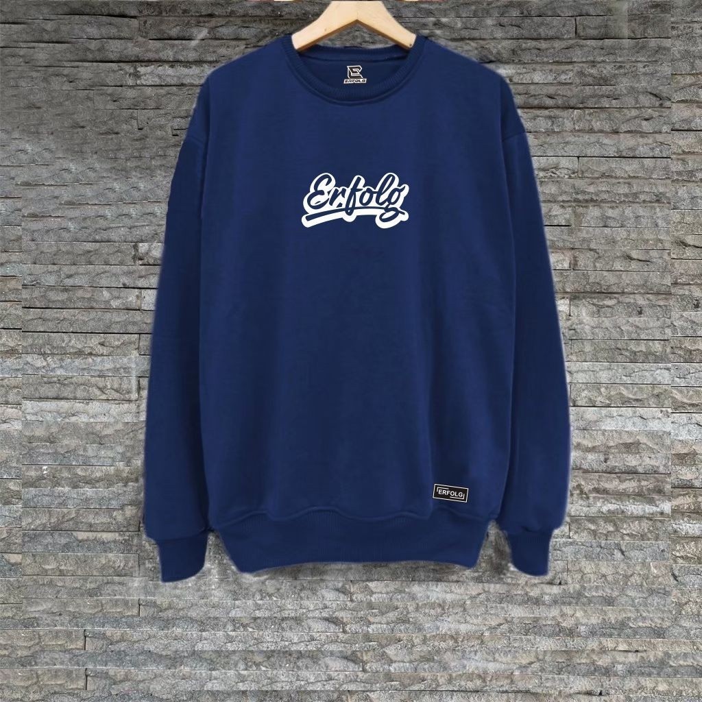 Sweater Crewneck Pria Kardigan Navy Fleece Tebal Crunek Distro Original Erfolg Jumbo Couple Unisex