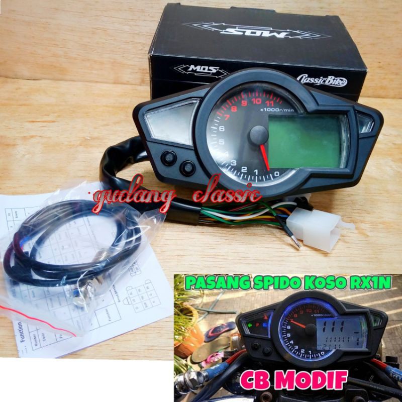 Jual SPEEDOMETER KOSO RX1N Spido RX 1 Digital Spidometer Custom ...