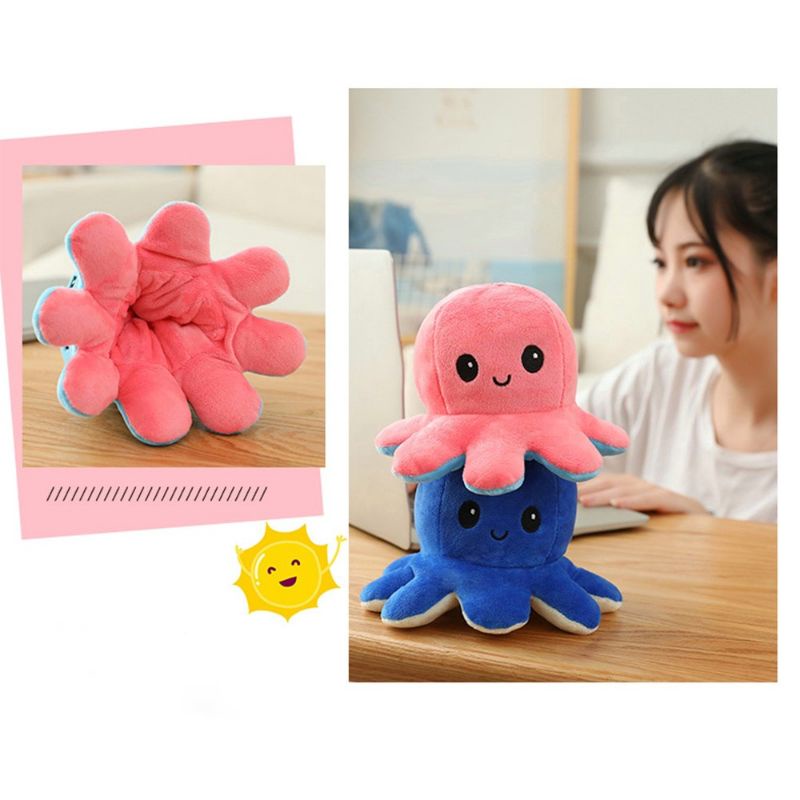 Mainan Boneka Gurita Bolak-Balik 20cm Boneka Cumi Octopus Doll Flip Flop