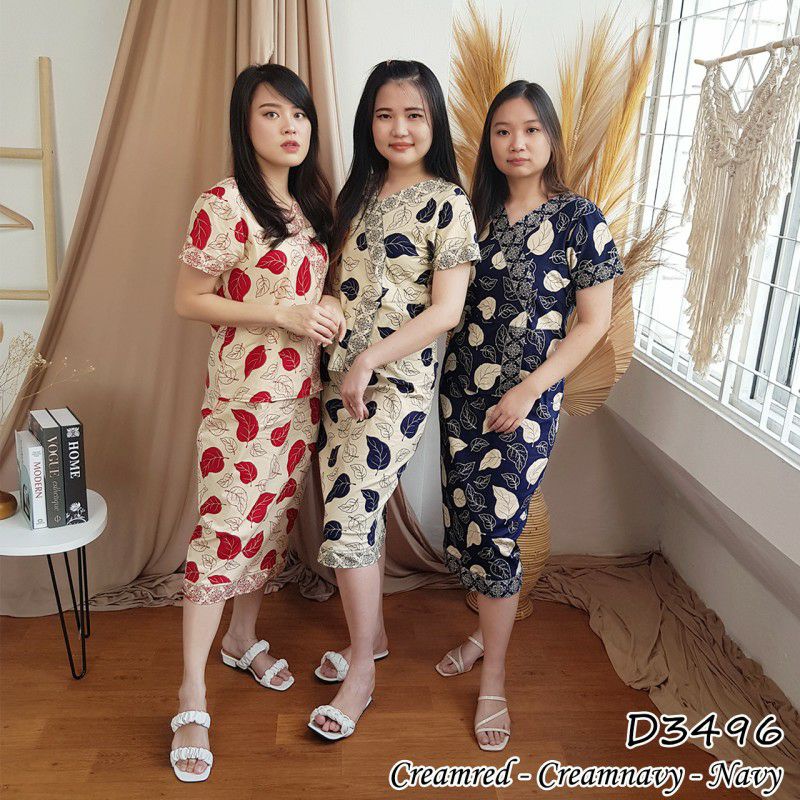 Baju maxi gaun midi mini long dress kerja kantor motif batik modern viscose brukat brokat lace mesh formal elegant dress wanita karir lengan pendek terbaru 2021-4