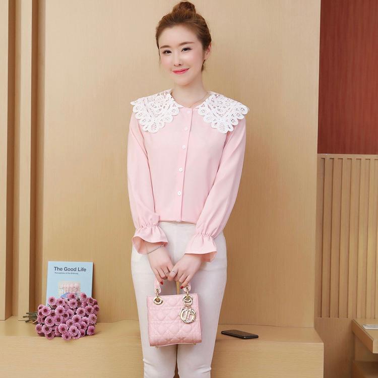 Ios Shop - Qiandra Blouse Wanita Lengan Panjang Kantor Korean Ramadhan Muslim Hijab OOTD Lebaran Ramadan Kekinian Korea Casual-2