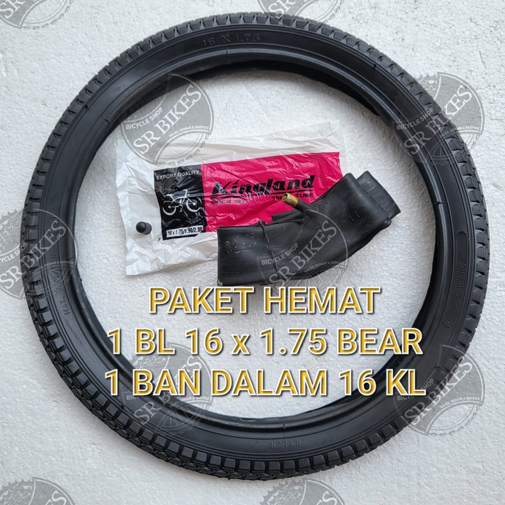 PAKET HEMAT Ban Luar &amp; Ban Dalam 16 x 1.75 Sepeda Lipat Mini BMX