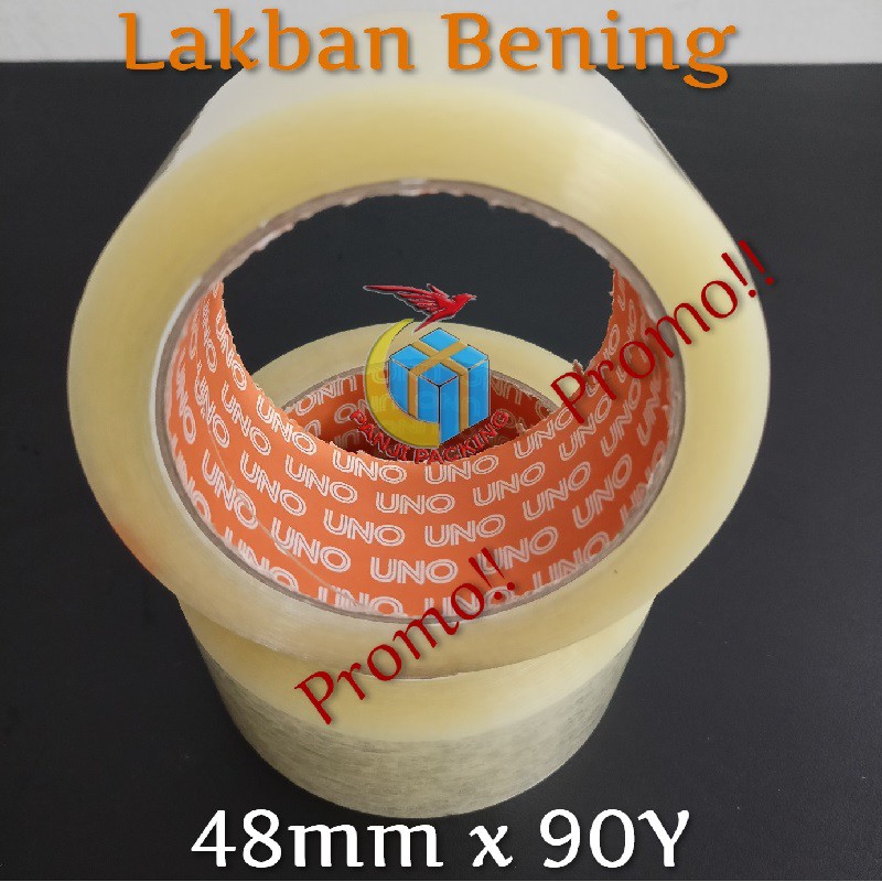 

Lakban Bening 2 inch Uno Solatip 48mm x 90Y OPP Isolasi tebal hemat murah