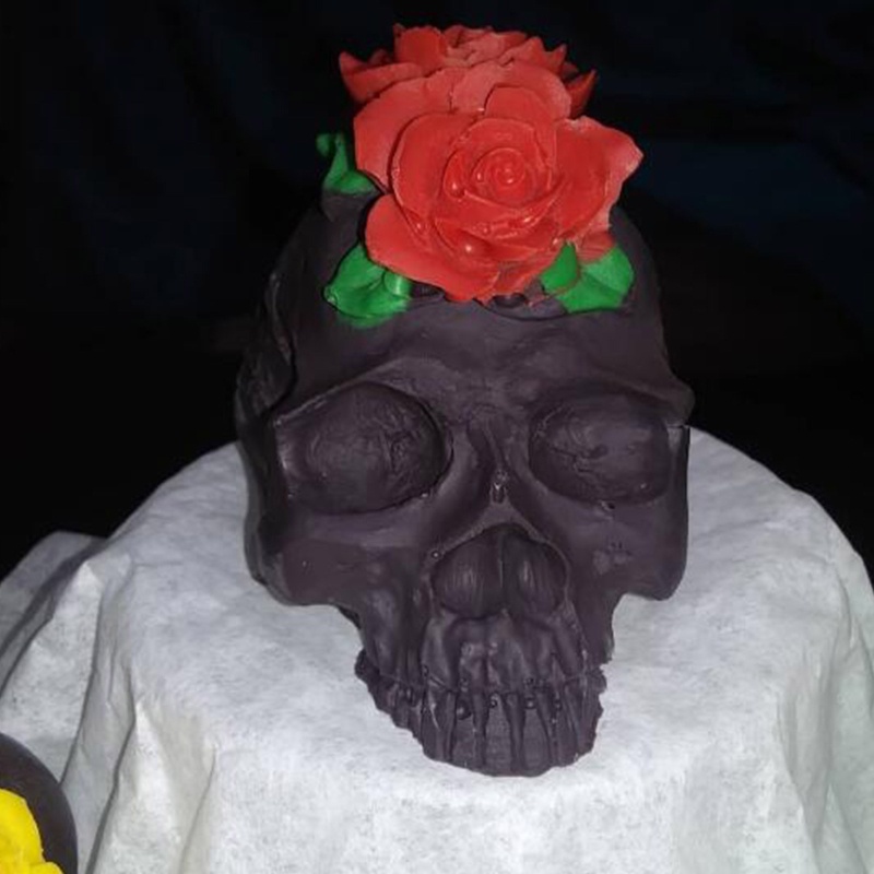Cetakan Silikon Bentuk Tengkorak Bunga 3D Untuk Membuat Perhiasan / Sabun / Lilin